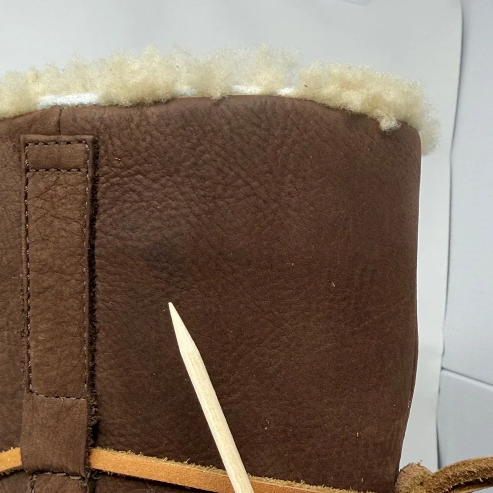 UGG Cantina goober chocolate brown Shearling Lace-Up Tall Boots size 7